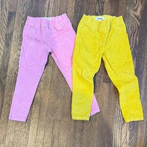 Mini Boden Yellow and Pink Corduroy Leggings